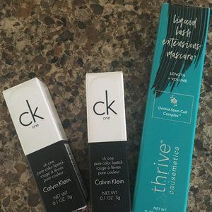 Thrive Causemetics Liquid Lash Extensions Mascara (Brynn) & 2 CK One lipsticks